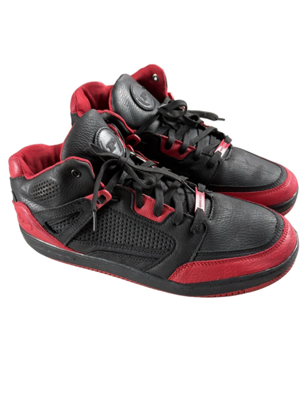 Phat Farm Mens Size 13 Black Red Mid Top Sneakers Y2K Streetwear Shoes